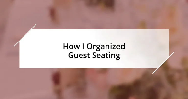 How I Organized Guest Seating